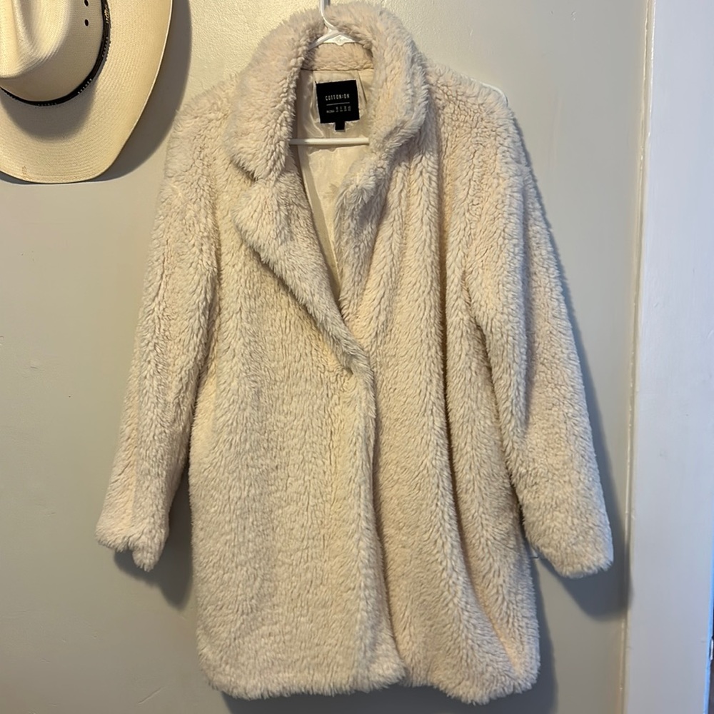 Cotton on faux fur coat
